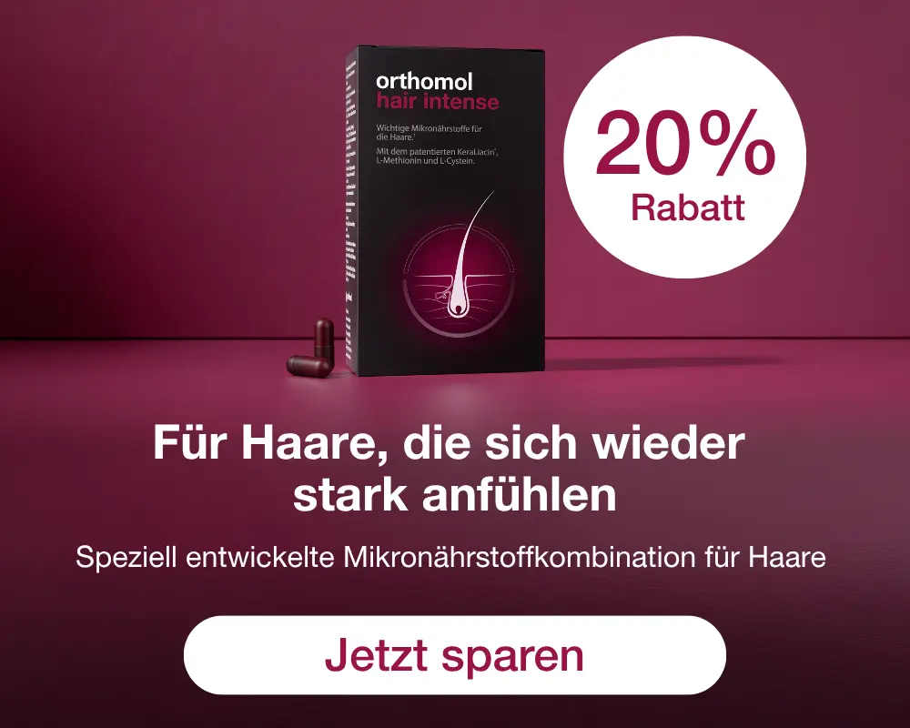 Jetzt zur Orthomol Hair Intense Aktion und zwanzig Prozent sparen