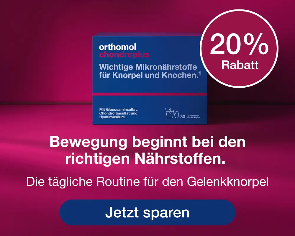 Jetzt 20% auf orthomol chondroplus sichern