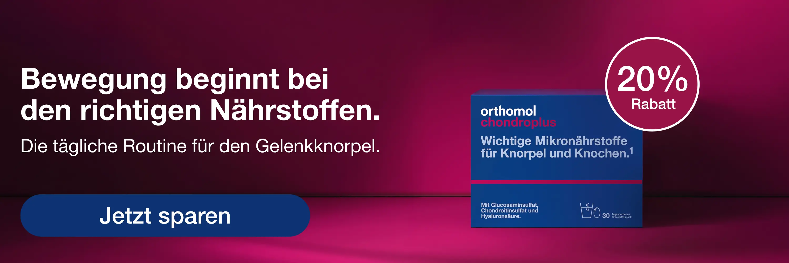 Jetzt 20% auf orthomol chondroplus sichern