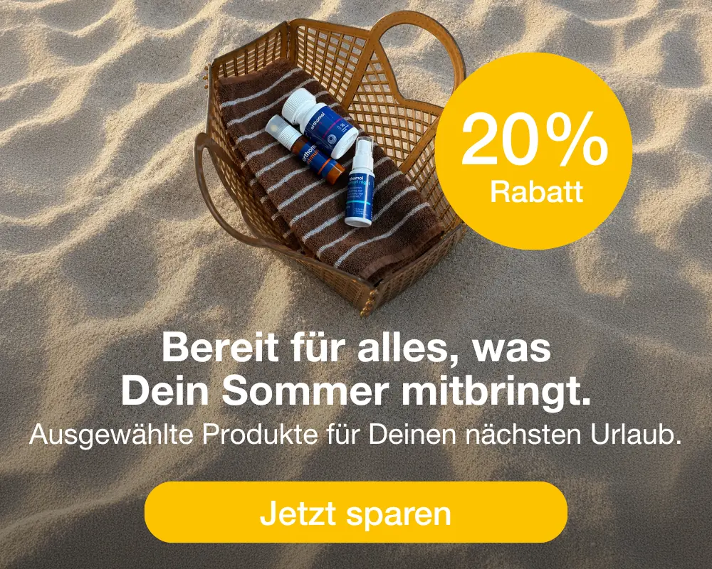Jetzt 20% auf alle Produkte der Reiseapotheke sichern